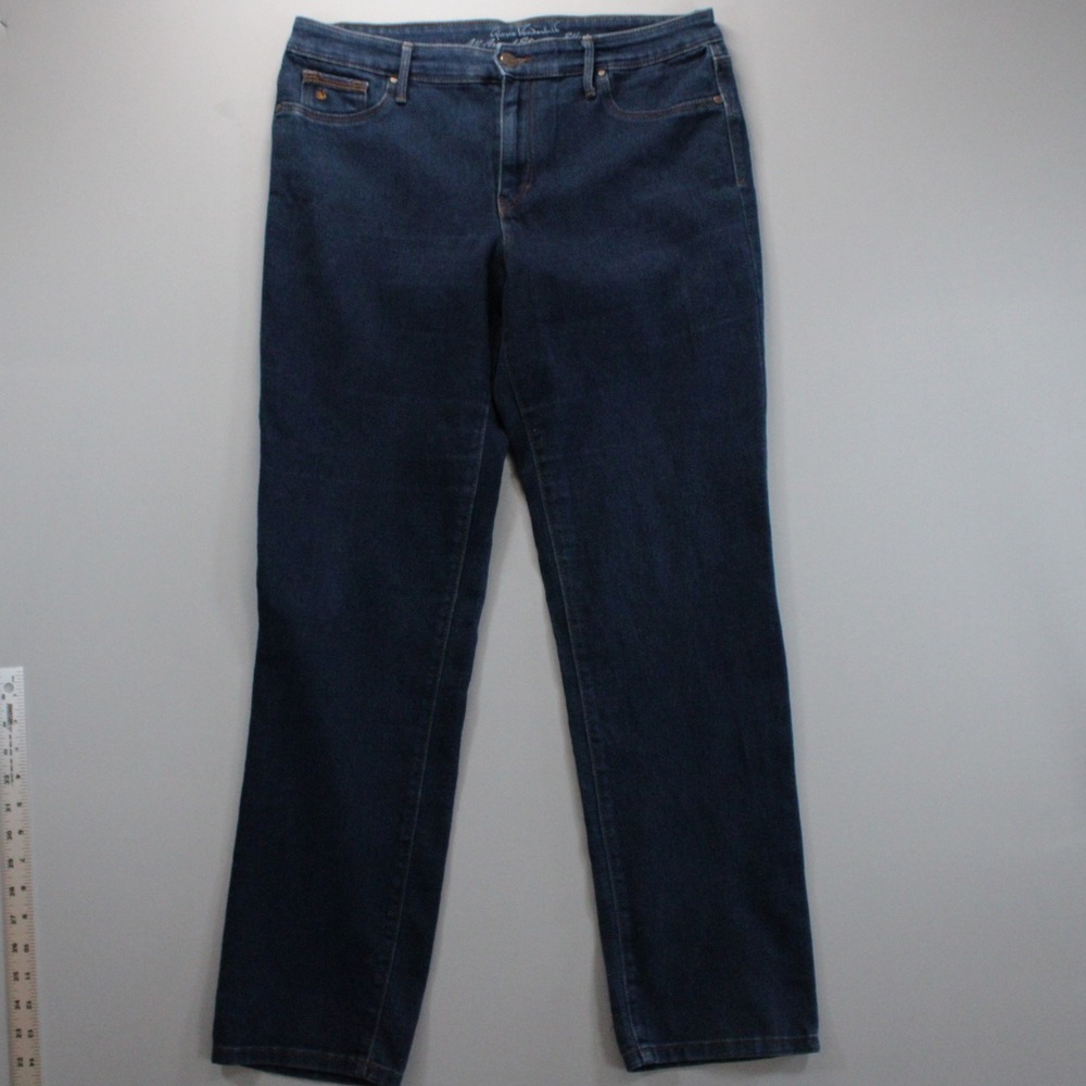 Gloria Vanderbilt Slimming Effect Straight Leg Jeans Dark Wash Blue Size 12 Avg